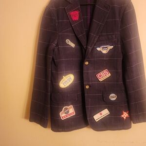Upcycled Blazer By Boden  A Navy Blazer with Patches